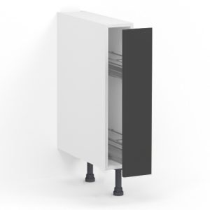 Meuble bas range épice L15 x H85 x P58 – Gris mélaminé mat – meuble livré monté
