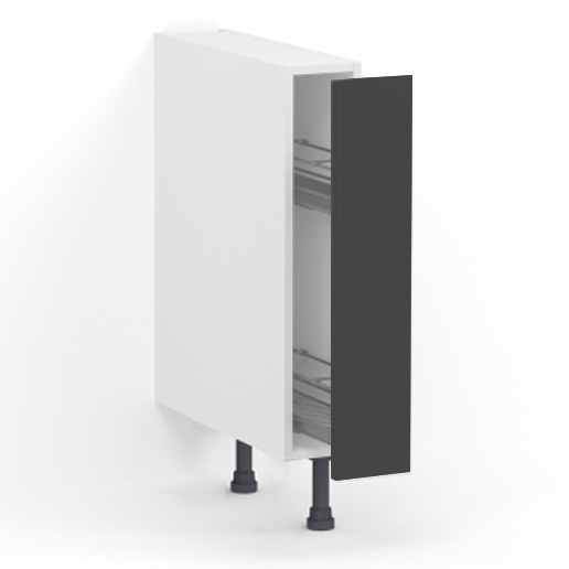 Meuble bas range épice L15 x H85 x P58 – Gris mélaminé mat – meuble livré monté – Image 2
