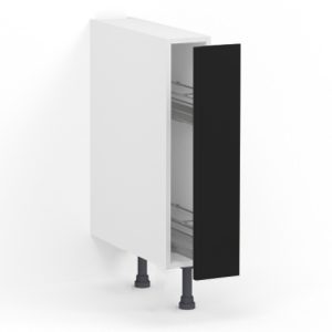 Meuble bas range épice L15 x H85 x P58 – Noir mélaminé mat – meuble livré monté