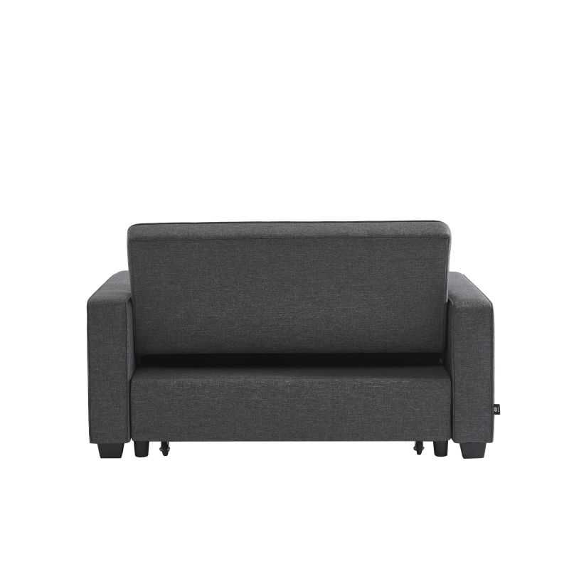 Canapé droit convertible 2 places en tissus gris – Image 9
