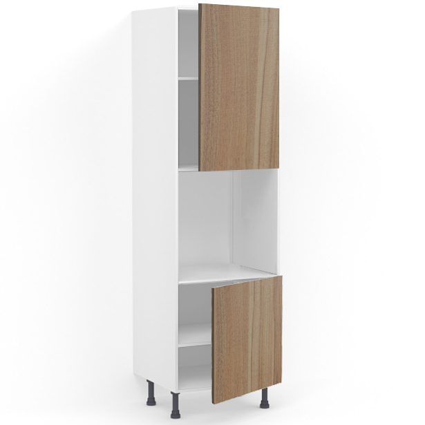 Colonne 2 portes + four L60 x H215 x P58 – Bois clair mélaminé – meuble livré monté – Image 2