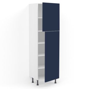 Colonne 2 portes L60 x H215 x P58 – Bleu Pantone laqué mat – meuble livré monté