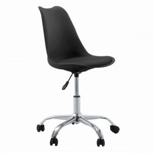 Fauteuil de bureau noir réglable avec roulette
