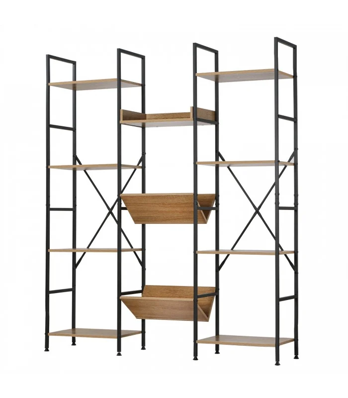 Triple étagère en bois et métal – Image 4