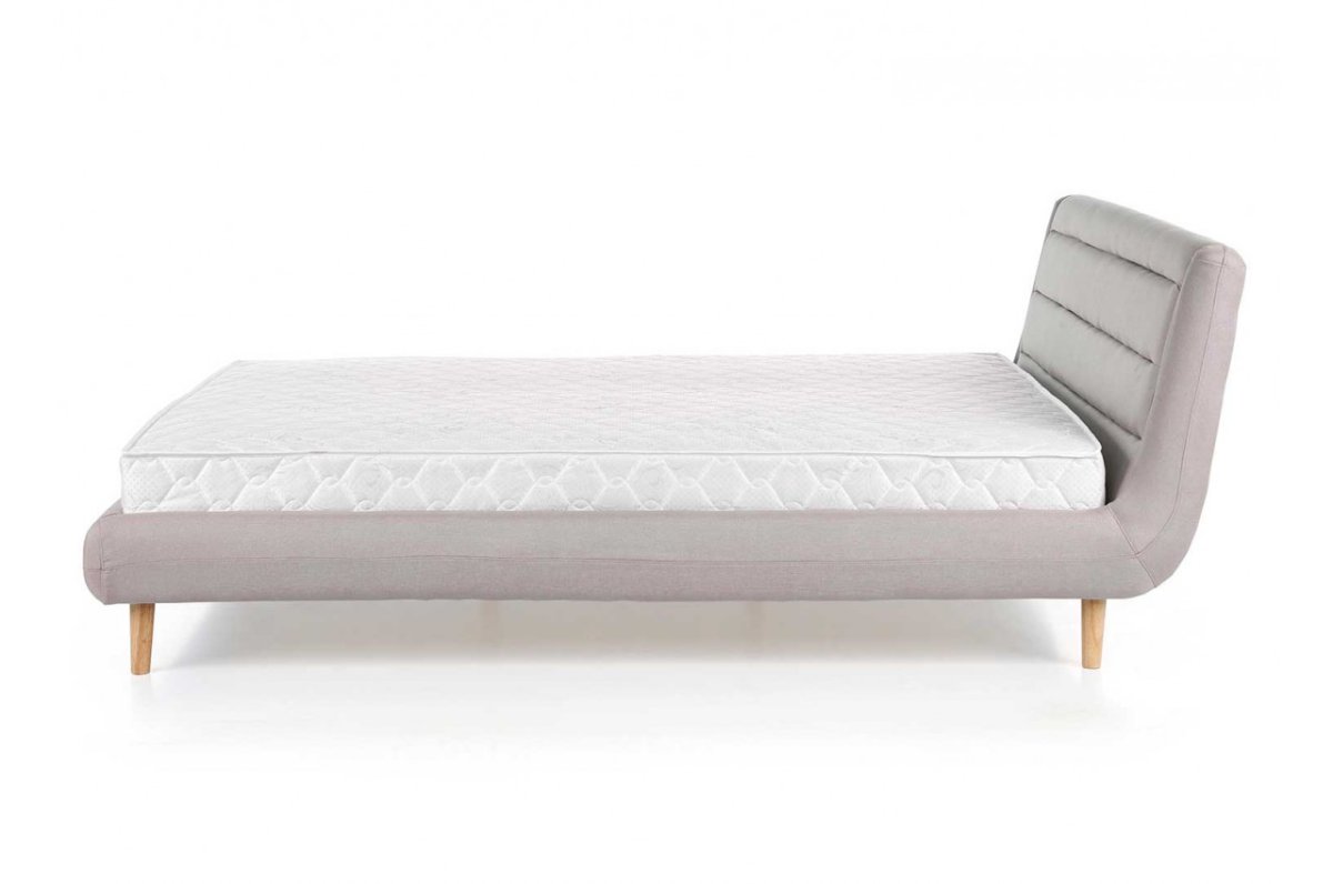 Lit en tissus gris 140×190 + sommier à latte – Image 4